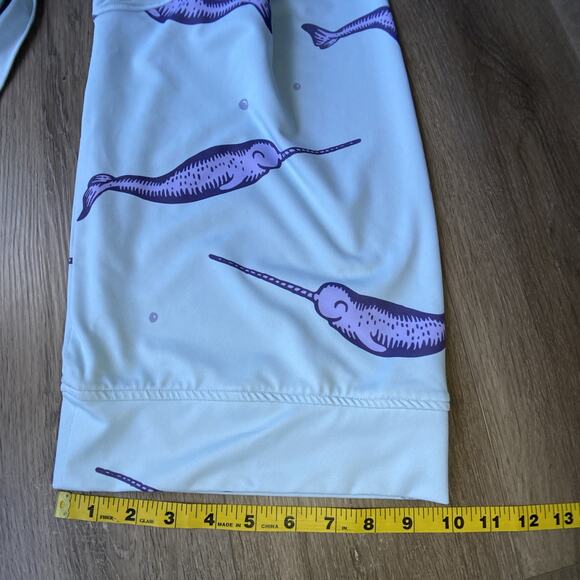 Plover Anywear Robe Unisex One Size Fits Most Blue Narwhal Print Pocket Nautical - Picture 15 of 16